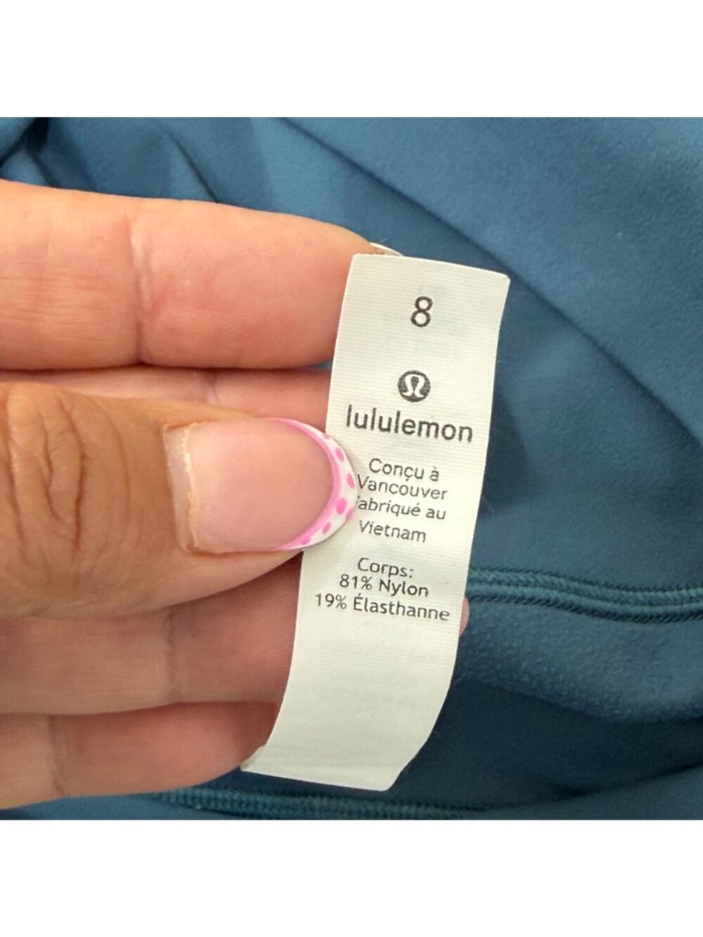 Lululemon Teal Blue High-Waisted Full-Length Leggings Size 8 Elastic Waistband - Picture 3 of 14